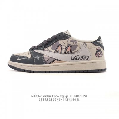 公司级 耐克 Nike Air Jordan 1 Low Og Sp Military Blue Aj1乔1倒勾 Labubu拉布布 2025年新款 低帮篮球鞋
