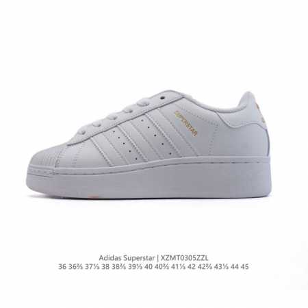 140 阿迪达斯 Adidas Superstar 三叶草经典贝壳头系列 新款休闲板鞋潮流男女士运动鞋 。鞋面柔软皮革材质 标志性的贝壳鞋头，锯齿三条纹，简约的 - 点击图像关闭