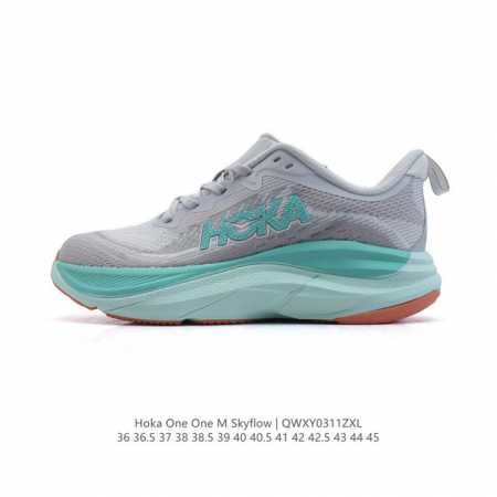 160 Hoka One One Skyflow 匠心独运的运动跑鞋 厚底增高老爹鞋 Hoka Skyflow 采用了精致的纱架提花鞋面，缔造出一种宛如量身定制 - 点击图像关闭