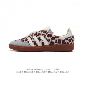真标 阿迪达斯 Adidas WB Pony Tonal Samba 运动板鞋 豹纹 经典三叶草与德训鞋结合 复古种草。年，是阿迪达斯Samba之年。Samba