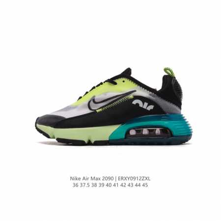 Nike 耐克 采用轻质透气纤维革及牛津布面料鞋面材质，打造独立可视气窗气垫缓震全新耐克nike Air Max 2090 White Black Red De - 点击图像关闭