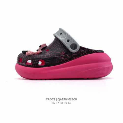 公司级 Crocs 沙滩洞洞鞋 云朵 女士休闲厚底增高凉拖鞋 卡骆驰明星同款 厚底增高凸显大长腿沙滩鞋 选择尺码时 建议选大一码 脚感更舒适 这款没有鞋盒 类型