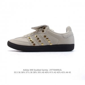 降价原价 元 阿迪达斯 Adidas Samba新款 德训鞋 时尚休闲运动板鞋- Wales Bonner 的 Adidas Samba “Studded”亮相