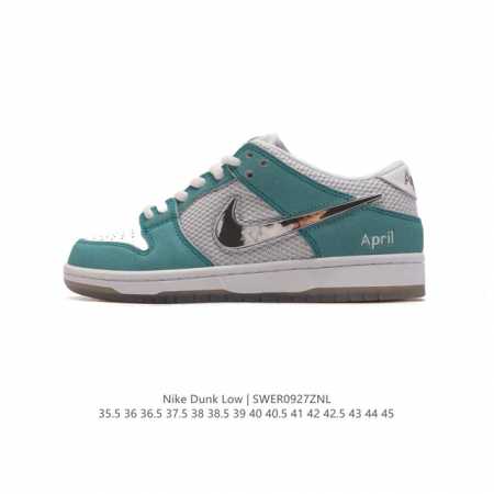 公司级 耐克 April Skateboards X Nk Sb Dunk Low 联名款 冰封玫瑰 Sb扣碎篮板时尚休闲运动板鞋。配色采用白色网眼鞋面、皮革鞋 - 点击图像关闭