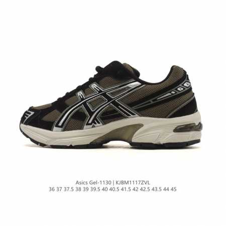 Asics 亚瑟士 新款情侣健步减震复古鞋Gel-1130 男女时尚透气运动潮流耐磨休闲鞋 。选用网眼与皮革相接，复古而富有层次感。网布搭配金属感线条，虎爪 L - 点击图像关闭