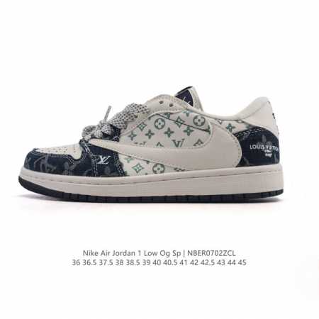 真标 耐克 Nike Air Jordan 1 Low Og Sp Military Blue Aj1乔1倒勾 路易威登联名 2025年新款 蛇年新款 低帮篮球 - 点击图像关闭
