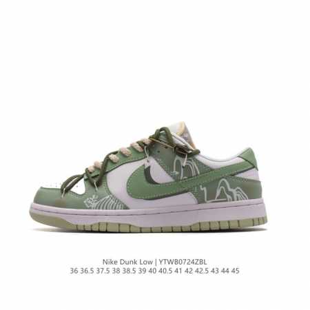 耐克 Nike Dunk Low 运动鞋复古解构绑带板鞋 双鞋带 作为 80 年代经典篮球鞋款，起初专为硬木球场打造，后来成为席卷街头的时尚标杆，现以经典细节和 - 点击图像关闭