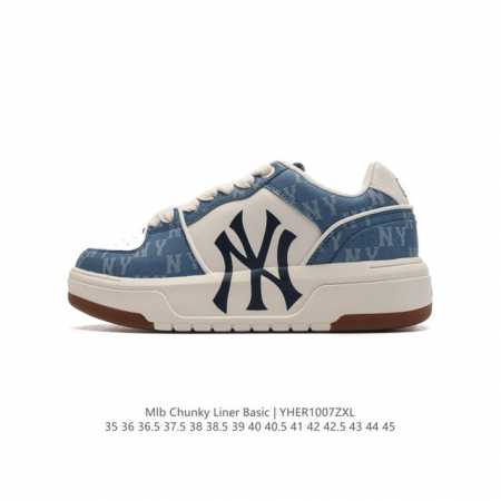 Mlb Chunky Liner Basic 人气单品学长鞋系列轻量增高厚底百搭休闲运动板鞋 男女轻便胶鞋 高级街头休閒品牌鞋。Mlb Chunky Liner - 点击图像关闭