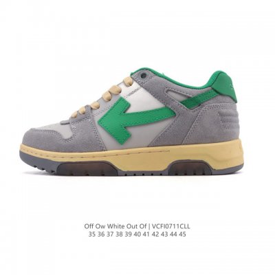 公司级 独家实拍Off-White Out Of Office 低帮系带时尚板鞋 厚底增高小白鞋 街头运动元素 双色设计 标志性Arrows图案标志性Zipti