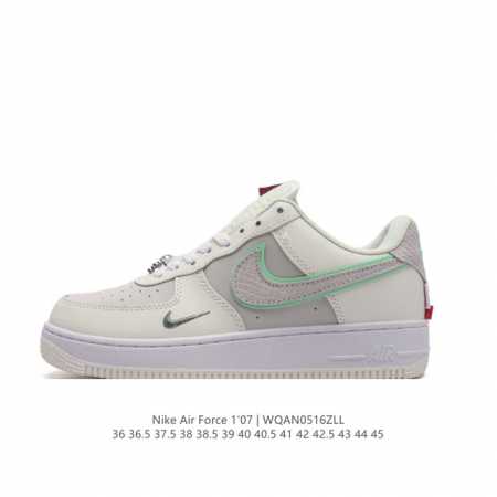 耐克 Nike Air Force 1 '07 Low 空军一号含气垫 低帮百搭厚底增高休闲运动板鞋。柔软、弹性十足的缓震性能和出色的中底设计，横跨复古与现代的 - 点击图像关闭