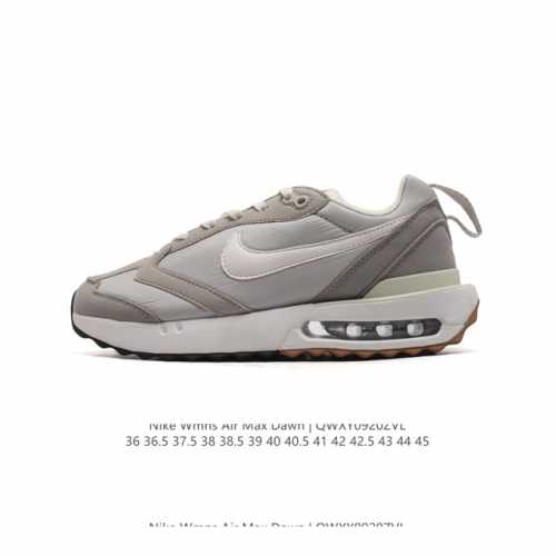 公司级 耐克 Nike Air Max Dawn 黎明系列 低帮气垫百搭休闲运动慢跑鞋，从配色上彰显出浓厚的复古气质。最大的亮点当属鞋型设计上加入结构元素，汲取