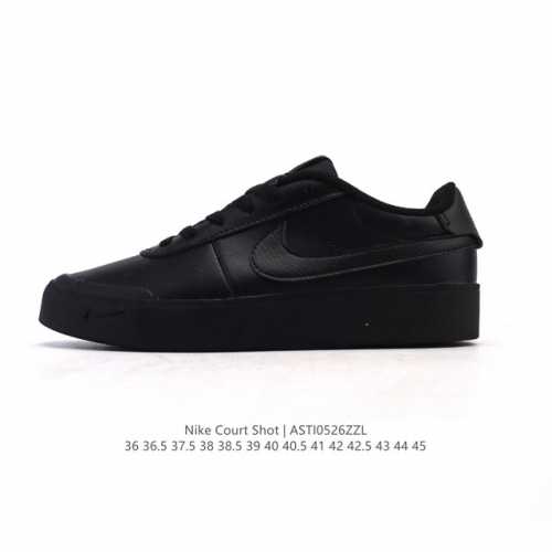 真标 耐克 Nike Court Shot 男女子运动鞋春季透气轻便经典白昼 潮流 嘻哈 百搭 防滑 低帮 板鞋 Fq8146#拒绝沉闷黑白 质感满满的皮革鞋面