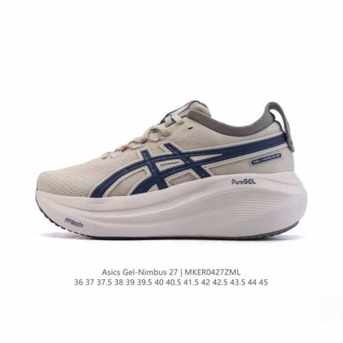公司级 Asics亚瑟士升级Gel-Nimbus 27男女款跑鞋透气缓震回弹跑鞋N27跑步鞋该鞋款专为提高跑者舒适度和运动表现而设计，搭载了新型鞋面材料和更强的