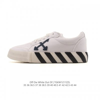 公司级 独家实拍Off-White Out Of Office 低帮系带时尚板鞋 厚底增高小白鞋 街头运动元素 双色设计 标志性Arrows图案标志性Zipti
