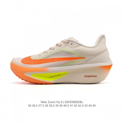 公司级 Nike耐克Zoom Fly 6 马拉松碳板米黑跑步鞋男女款运动鞋Fn8455-001春新款Zoom Fly 6 Prm缓震轻便跑步鞋。这款鞋在继承了
