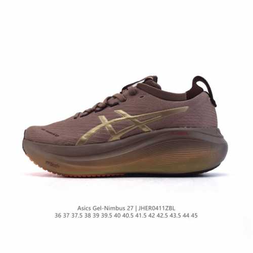 公司级 新品 Asics亚瑟士升级Gel-Nimbus 27男女款跑鞋透气缓震回弹跑鞋N27跑步鞋该鞋款专为提高跑者舒适度和运动表现而设计，搭载了新型鞋面材料和