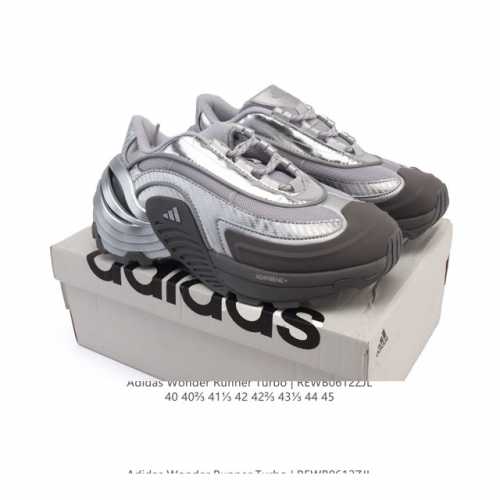 新品 阿迪达斯新款 Adidas Fos系列Wonder Runner Turbo厚底运动鞋阿迪达斯轻运动鞋舒适防滑耐磨 低帮缓震跑步鞋 厚底增高男款老爹鞋，外
