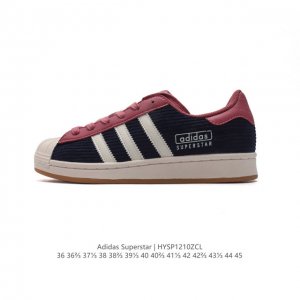 阿迪达斯 新款 Adidas Superstar 三叶草 经典贝壳头系列 新款休闲板鞋潮流男女士运动鞋 。鞋面柔软织物材质 标志性的贝壳鞋头，锯齿三条纹，简约的