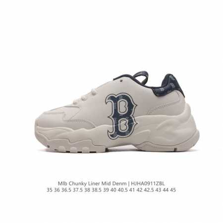 公司级 韩国mlb 男女复古老爹 Mlb Bigball Chunky Dia Mono 复古印花 男女厚底增高纽约洋基队老爹运动休闲鞋 ，Mlb他们家老爹鞋一 - 点击图像关闭