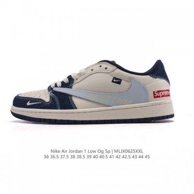 公司级 真标 耐克 Nike Air Jordan 1 Low Og Sp Military Blue Aj1乔1倒勾 2025年新款 蛇年新款 低帮篮球鞋 A