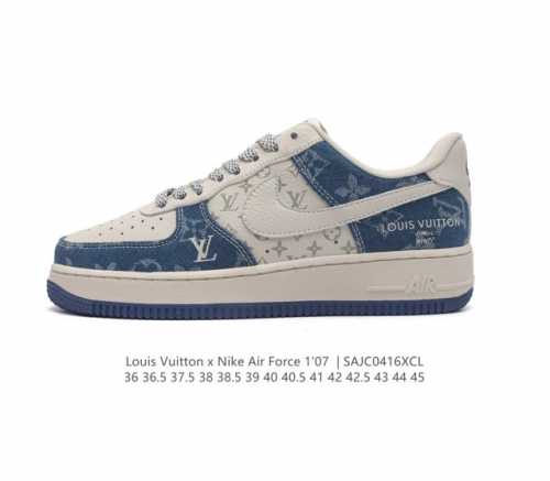 Louis Vuitton X Nike Air Force 1 Low 路易威登联名 耐克 空军一号 Af1 低帮百搭休闲厚底增高运动板鞋。柔软、弹性十足的缓