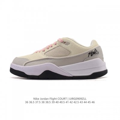 耐克 Nike 乔丹 Jordan Flight Court 时尚休闲 防滑耐磨 低帮运动鞋 复古篮球鞋 男女同款 Jordan 新鞋型 又来了！新配色曝光！滑