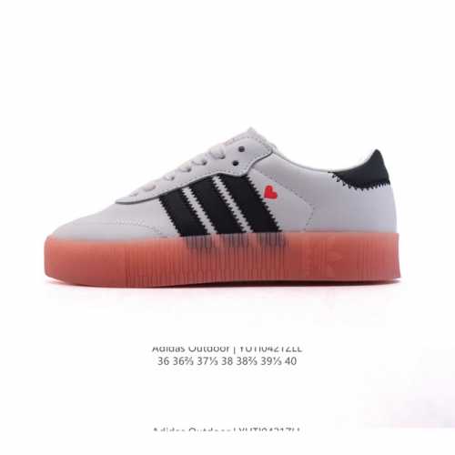 阿迪达斯 Adidas 三叶草 Outdoor 经典三条杠复古休闲运动板鞋 德训鞋 Samba 四季时尚简约小白鞋男女鞋情侣鞋厚底增高百搭潮鞋。 类型：女鞋 货