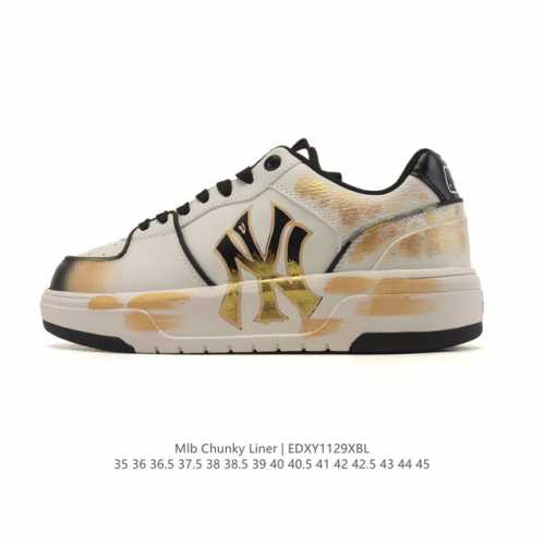 公司级 Mlb Chunky Liner Mid人气单品学长鞋系列轻量增高厚底百搭休闲运动板鞋轻便胶鞋 高级街头休閒品牌鞋。Mlb Chunky Liner 学