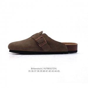 180 公司级德国百年知名鞋履品牌·勃肯Birkenstock Boston Suede Shearling 波士顿系列休闲凉拖鞋 低帮牛皮绒面革复古软木底包头