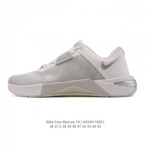 耐克Nike Metcon 10 室内健身鞋低帮薄底健身运动鞋Hj1875 在后跟下方这一关键部位融入强韧 Hyperlift 外底，可在举重时有效提升稳定性，