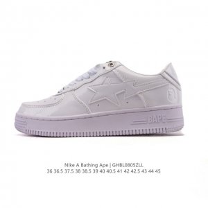 A Bathing Ape 安逸猿 男女同款气垫运动鞋复古板鞋 升级原楦原纸版数据开发，采用超软皮革鞋面材质，内置全掌Air Sole气垫定制联乘，日本里原宿潮