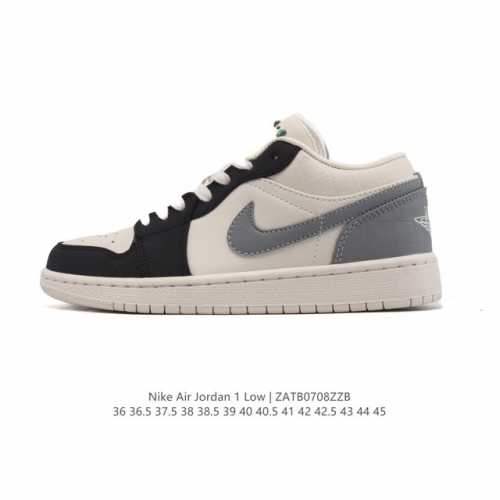 真标 耐克 乔丹Air Jordan 1 Low Aj1 乔1 乔丹1代Aj1 低帮复古文化休闲运动篮球鞋。从1985 年面世的元年款汲取设计灵感，采用简洁大方