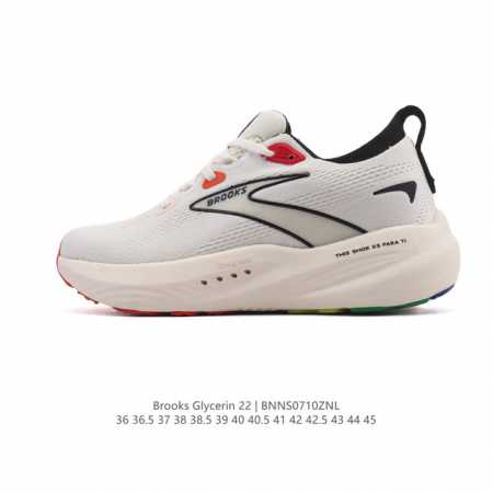 新品公司级 Brooks布鲁克斯Glycerin 22甘油 跑步鞋男女新款透气缓震支撑运动 甘油22跑鞋是布鲁克斯。甘油22拥有非常亮眼的外观设计，采用了鲜艳夺 - 点击图像关闭