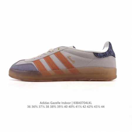 阿迪达斯 Adidas Originals Gazelle Indoor复古三叶草防滑透明橡胶板鞋经典运动鞋。这款经典鞋,忠于原版设计,缀撞色三条纹和鞋跟饰片。 - 点击图像关闭
