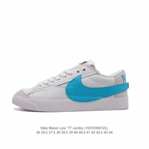 耐克 Nike Blazer Low '77 Jumbo 男女子运动鞋抓地板鞋 经典街头人气鞋款，采用人气传统外观，巧搭大号耐克勾勾设计和宽大鞋带。柔软泡绵鞋舌