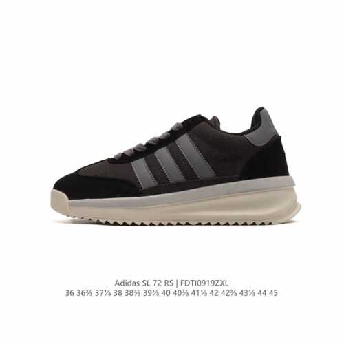 阿迪达斯adidas Sl 72 Shoes 经典复古薄底运动鞋 T头鞋 三叶草复古休闲跑步鞋休闲运动鞋 这款经典运动鞋携复古型格，来访你的活力日常 采用舒爽帆