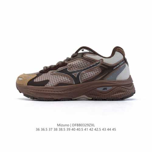 Mizuno 美津浓 复古时尚休闲舒适减震运动跑步鞋 美津浓Wave机械缓震，可以说是机械缓震跑鞋科技的翘楚。有着非凡的适应性，有着充分而持久的缓震能力和轻量化