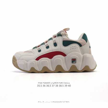 Fila 斐乐女鞋 2025官方新款透气猫爪鞋厚底增高老爹鞋时尚复古运动鞋 鞋身采用皮革透气网面面料，时尚而又精致。采用均衡性能的发泡科技材料，提供均衡重量、回 - 点击图像关闭