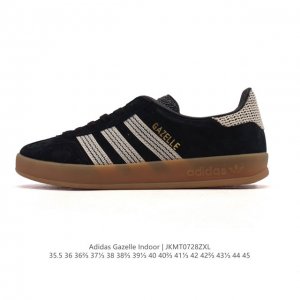 头层皮 阿迪达斯 Adidas Originals Gazelle Indoor复古三叶草防滑透明橡胶板鞋经典运动鞋 Hello Kitty 猫。这款经典鞋,忠