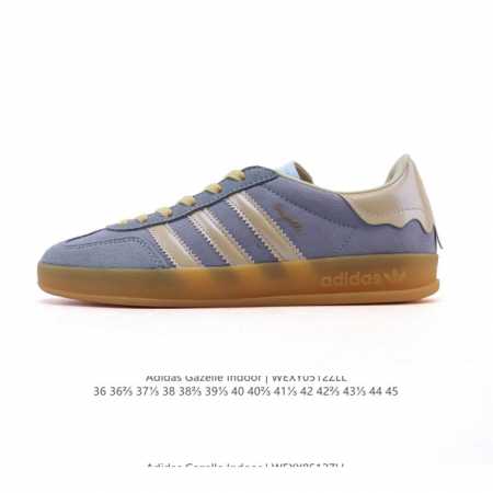 阿迪达斯 Adidas Originals Gazelle Indoor复古三叶草防滑透明橡胶板鞋经典运动鞋。这款经典鞋,忠于原版设计,缀撞色三条纹和鞋跟饰片。 - 点击图像关闭
