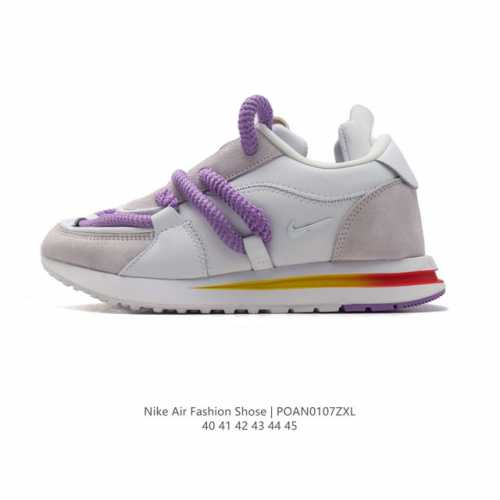 Nike 耐克 爆款炸街厚底老爹鞋夏季百搭德训阿甘鞋2024新款欧货运动休闲鞋 赵露思明星老爹鞋 复古英伦头层牛皮男女鞋增高板鞋，采用轻量eav发泡橡胶大底，N