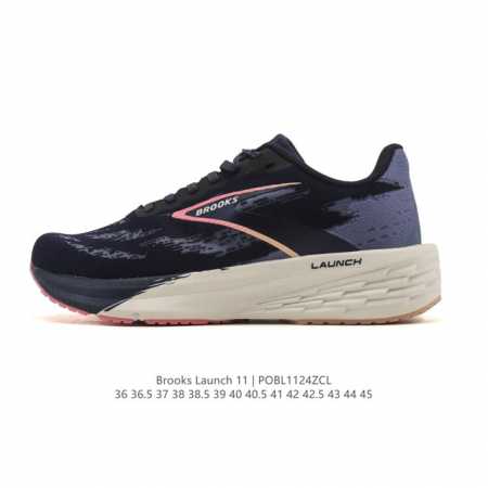 公司级Brooks布鲁克斯 Launch 11 跑鞋缓震马拉松氮气慢跑鞋，采用Dna Flash V2与Dna Flash两种密度中底材料组合，前掌较厚，后掌较 - 点击图像关闭