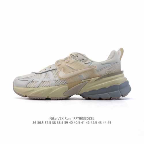 公司级 Nike 耐克 V2K Run 减震防滑 复古低帮运动跑步鞋 超火复古跑鞋，采用太空革组合呼吸网眼布鞋面材质，搭载正确4层组合底模，嵌入Tpu加固稳定模