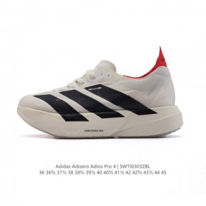200 【新品公司级】阿迪达斯 Adidas Adizero Adios Pro 4 舒适防滑耐磨 低帮 休闲跑步鞋 男女同款厚度增高老爹鞋 金属银 2025年
