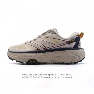公司级 玛法特二代 Hoka One One Mafate Speed 2 Low 轻量低帮户外越野跑鞋 户外山脉越野轻量运动跑鞋。鞋面用轻的无缝架构，鞋带用了