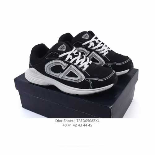 dior 迪奥 高奢品牌 彰显高级气质 Dior 运动鞋低帮系列复古休闲鞋时尚慢跑鞋厚底老爹鞋圆头系带 运动跑鞋 生活休闲鞋 男款 时髦单品 时尚百搭 复古老爹