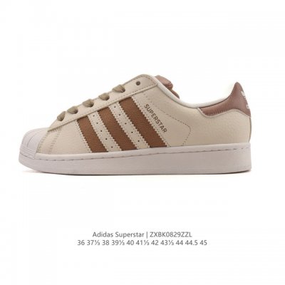 阿迪达斯 Adidas Superstar 2025年新款鞋子 经典贝壳头系列 新款休闲板鞋潮流男女士运动鞋 。鞋面皮革拼接材质 标志性的贝壳鞋头，简约的线条。