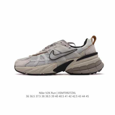 Nike 耐克 V2K Run 减震防滑 复古低帮运动跑步鞋 超火复古跑鞋，采用太空革组合呼吸网眼布鞋面材质，搭载正确4层组合底模，嵌入tpu加固稳定模块,双层 - 点击图像关闭