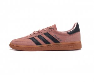 阿迪达斯 Adidas Handball Spezial 三叶草学院风复古休闲板鞋 德训鞋 橡胶底柔软皮革经典运动鞋男女士鞋 圆头 缝合拼接设计 正面绑带 鞋舌