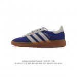公司级 阿迪达斯 Adidas Handball Spezial 低帮三叶草学院风复古休闲板鞋 德训鞋 橡胶底柔软皮革经典运动鞋板鞋。圆头、缝合拼接设计、正面绑